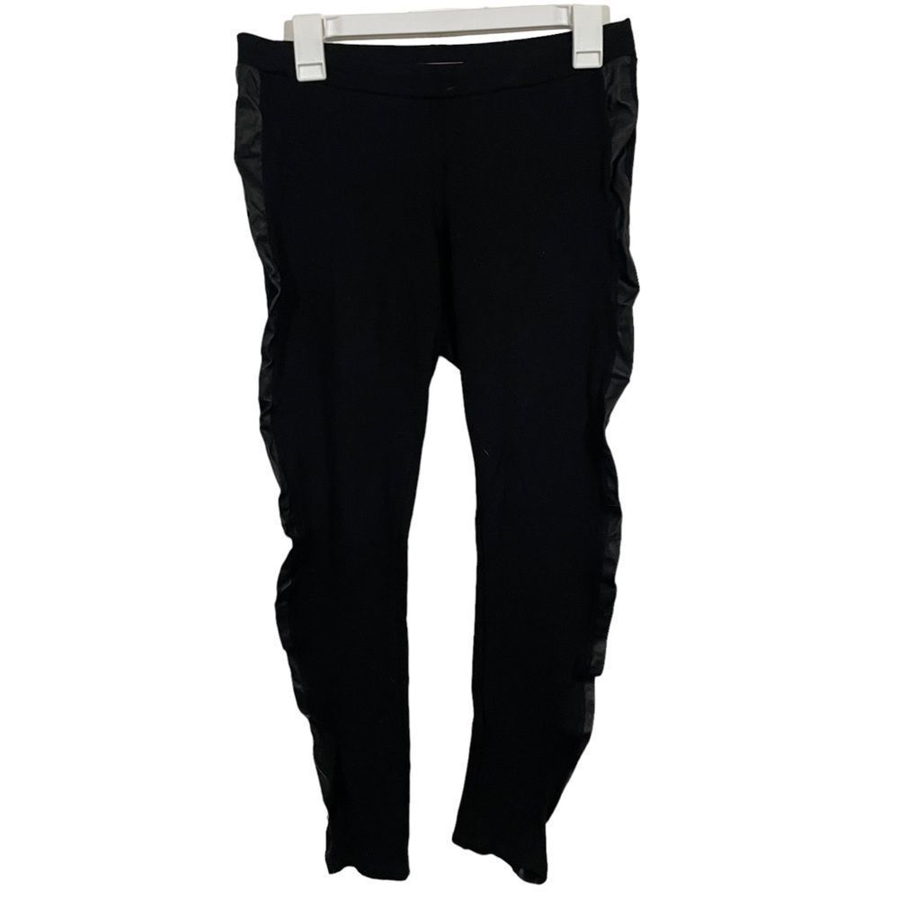 Alice + Olivia Faux Leather Black Pull On Leggings